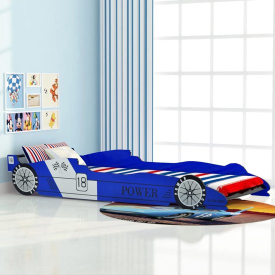 vidaXL Kinderbed Raceauto Blauw